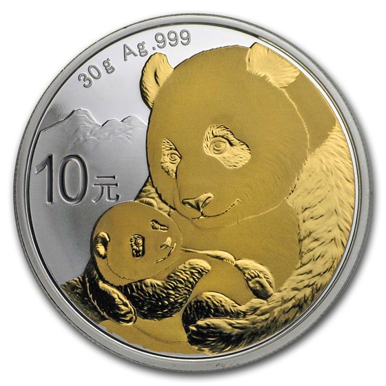 2019 China 30 gram Gold Gilded Silver Panda 2019 China 30 gram Gold Gilded Silver Panda